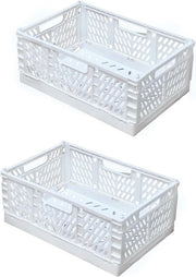 Vouwdoos in Plastica Opportuno 30×20×12 cm in Bianco per Camera da Bambini Cucina Camera da Letto Bagno Ufficio