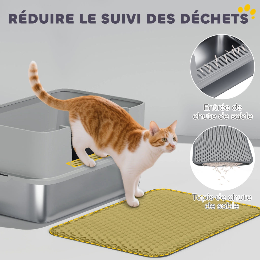 Casetta per gatti con lettiera ¨C zephmum ¨C 60.2x40.2x29.5 cm grigio