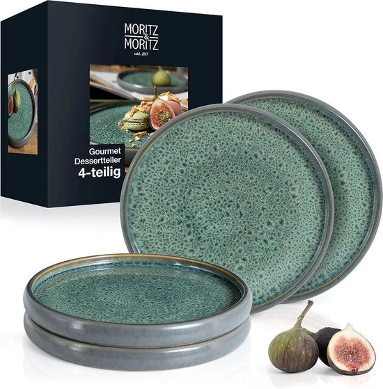 Set di piatti da dessert, da torta e da colazione in ceramica, 21 cm, set di piatti da servire