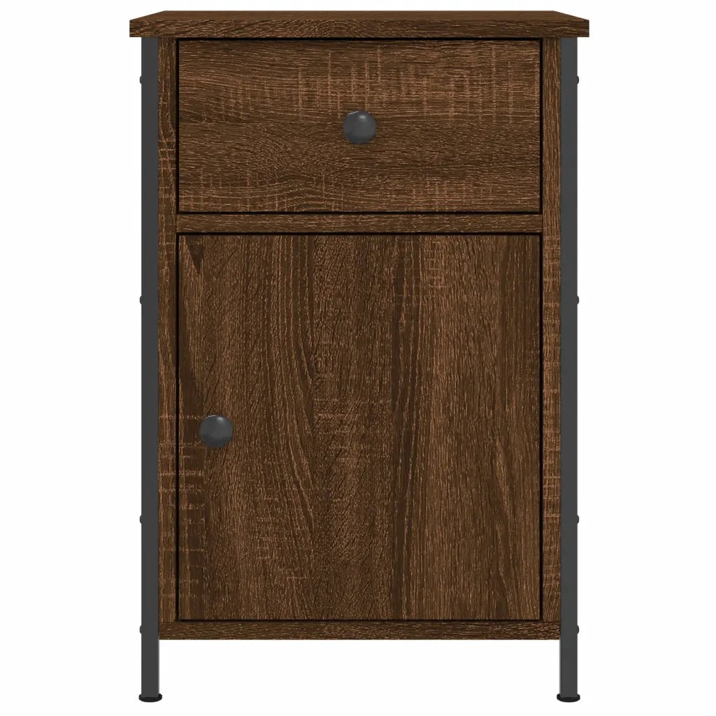 Set di 2 Comodini | Armadio da Notte | Mobiletto da notte Rovere Marrone 40x42x60 cm Legno Multistrato