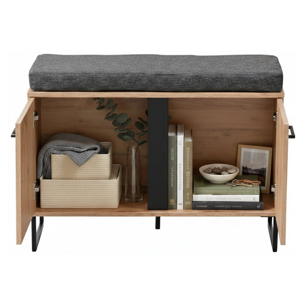 Roascio, Mobile da Ingresso un Ripiano, 84.5x35x59.5h cm Marrone Rovere Nodi