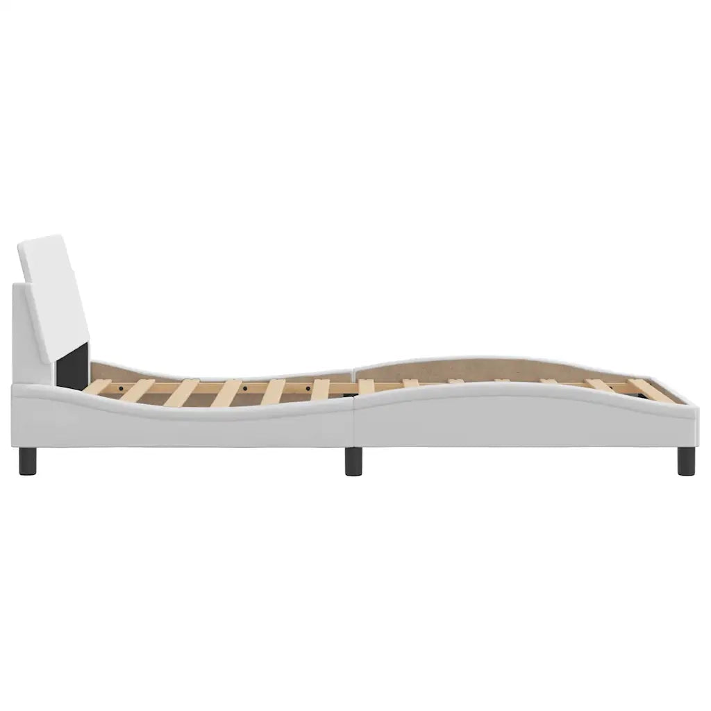 Giroletto-Struttura Letto Dover Bianco 100x200 cm in Similpelle