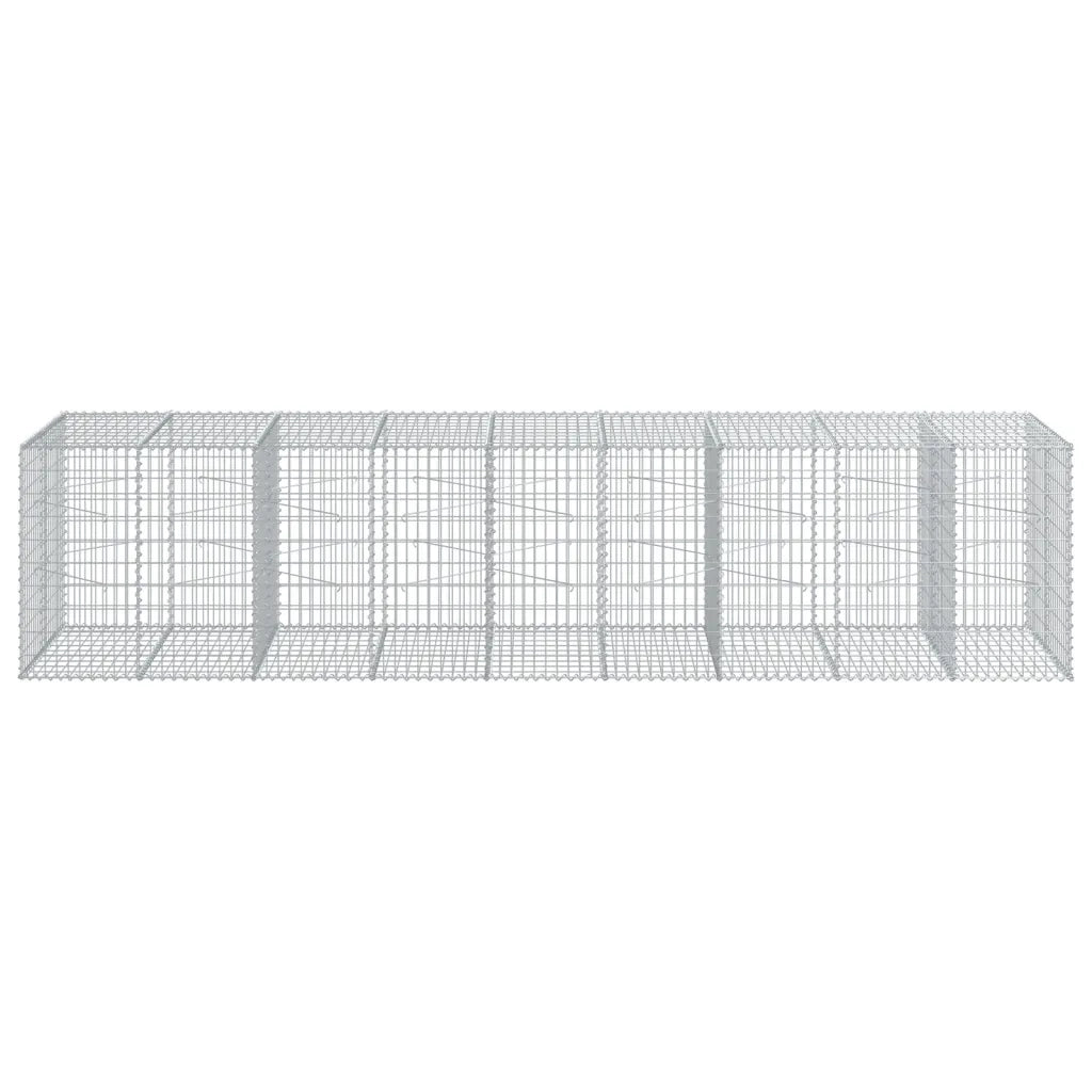 vidaXL Cesto Gabbione con Copertura 450x100x100 cm in Ferro Zincato
