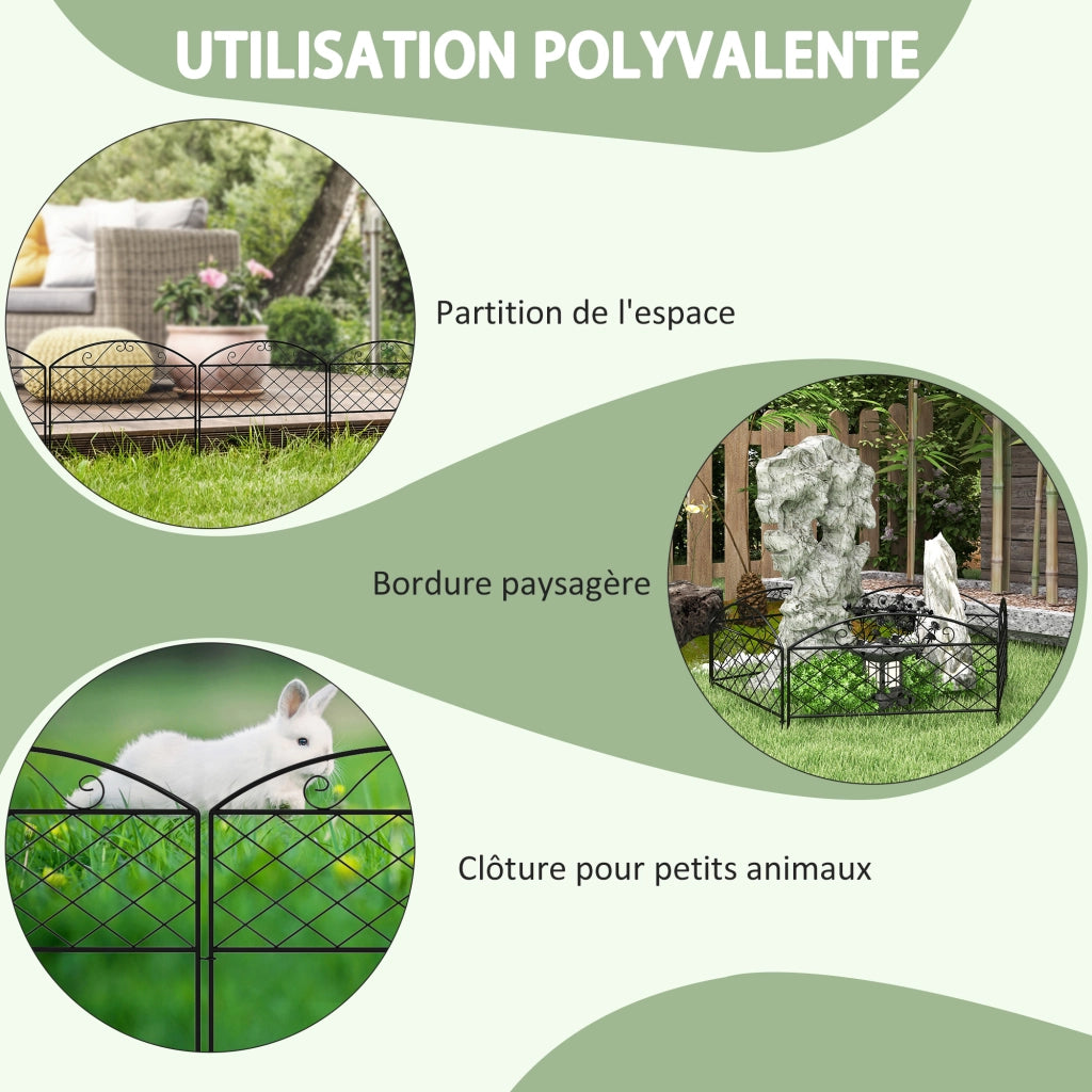Pannelli decorativi per giardino in metallo ¨C zephmum ¨C 5 pezzi grigio 305x43 cm