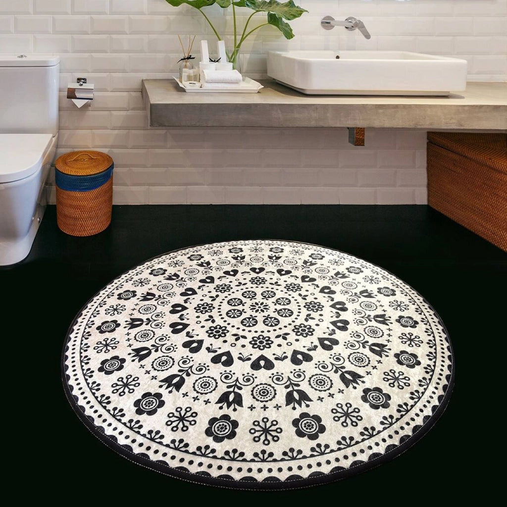 Medina, Tappeto da Bagno Lavabile in Lavatrice, 100x100 cm Multicolore