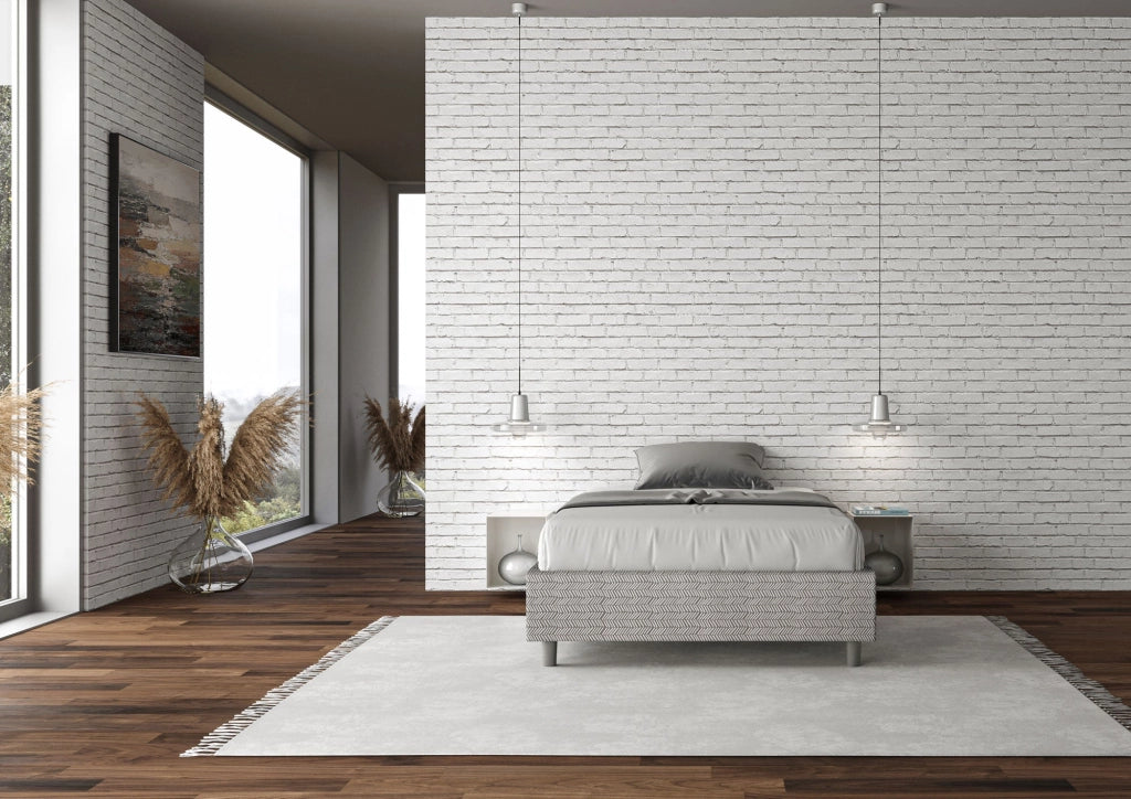 Letto una piazza e mezza con rete imbottito 120x210 tessuto Aragona 3 giallo Azelia