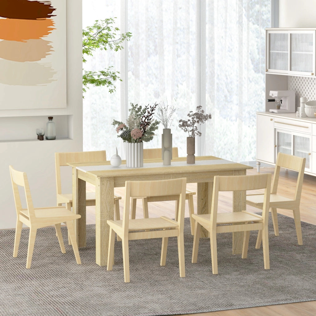 Tavolo da pranzo allungabile ¨C Zephmum ¨C Bianco e rovere 140x89.5x75 cm