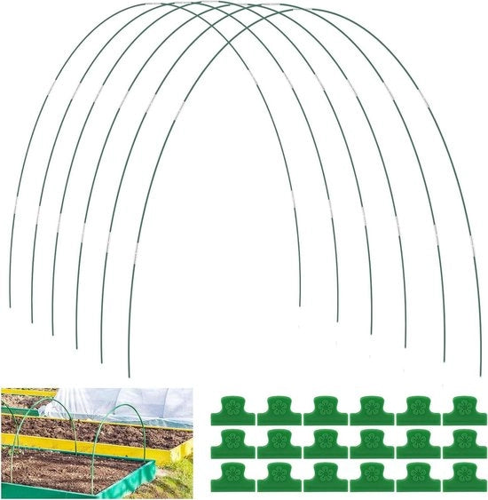 36 pezzi di tubi per tunnel di coltivazione di vaso per reti di giardino - copertura del letto di coltivazione - supporto per piante DIY - stecchi per giardino.