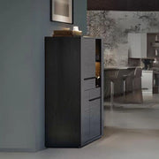 Vetrina ante nera 117x49x157 cm