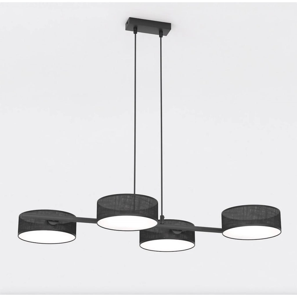Lampada a sospensione Drumz nera opaca