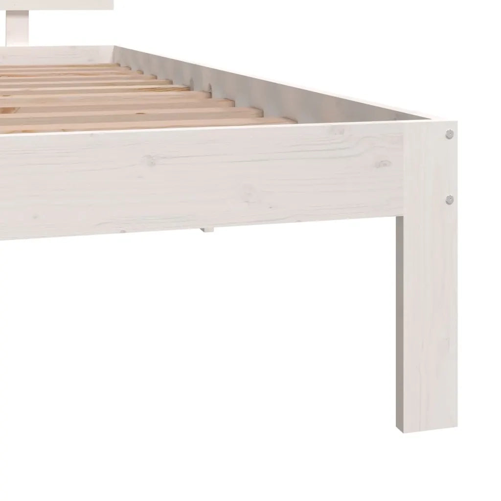 Giroletto-Struttura Letto Bianco in Legno Massello 90x190 cm Single 533349