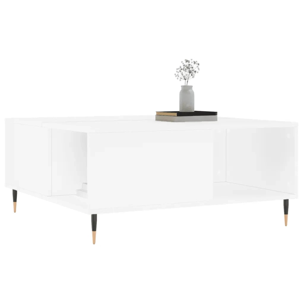 Tavolino da salotto | Tavolino da caff¨¨ | Tavolino da Soggiorno Bianco 80x80x36,5 cm in Legno Multistrato