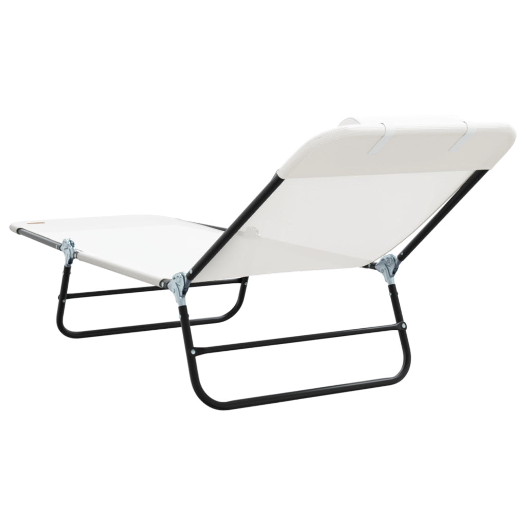 Lettini Prendisole 2 pcs con Testata Crema Textilene