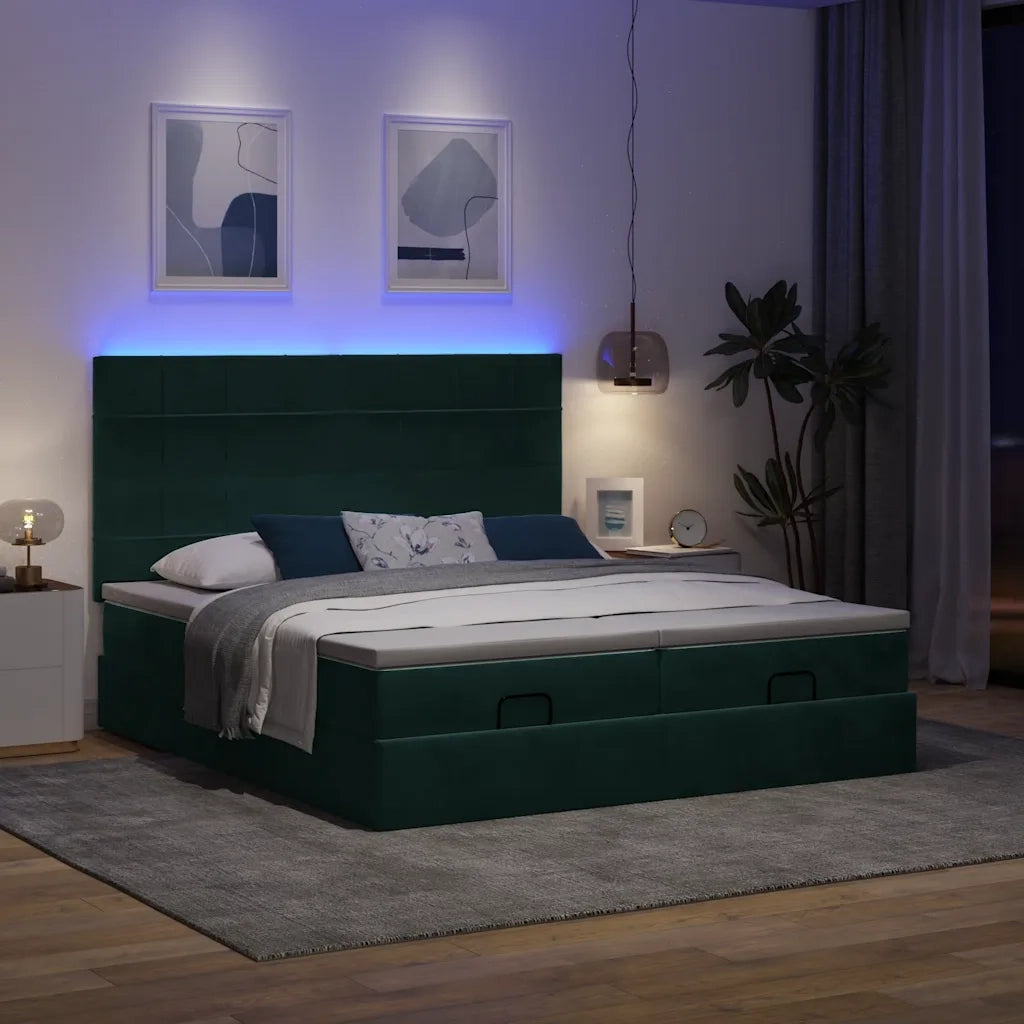 Struttura Letto Pouf con Materassi 180x200 cm Velluto