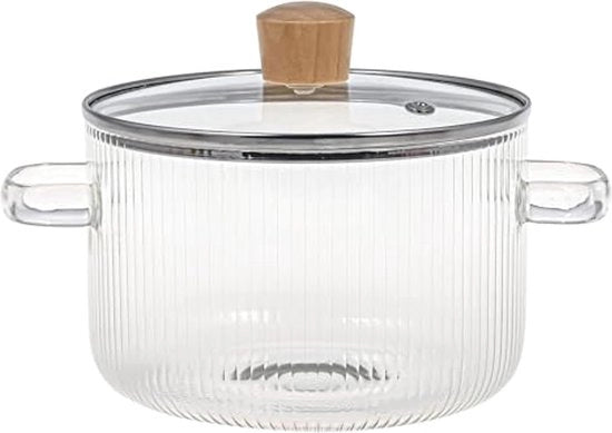 Pentola a vapore in vetro termoresistente con coperchio - 1,6L