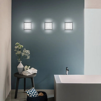 Lampada da Parete e Soffitto a LED 20W IP54 3000K in Alluminio pressofuso Grigio Scuro 25x25x9.5 cm per Ambienti Interni ed Esterni di Design Moderno