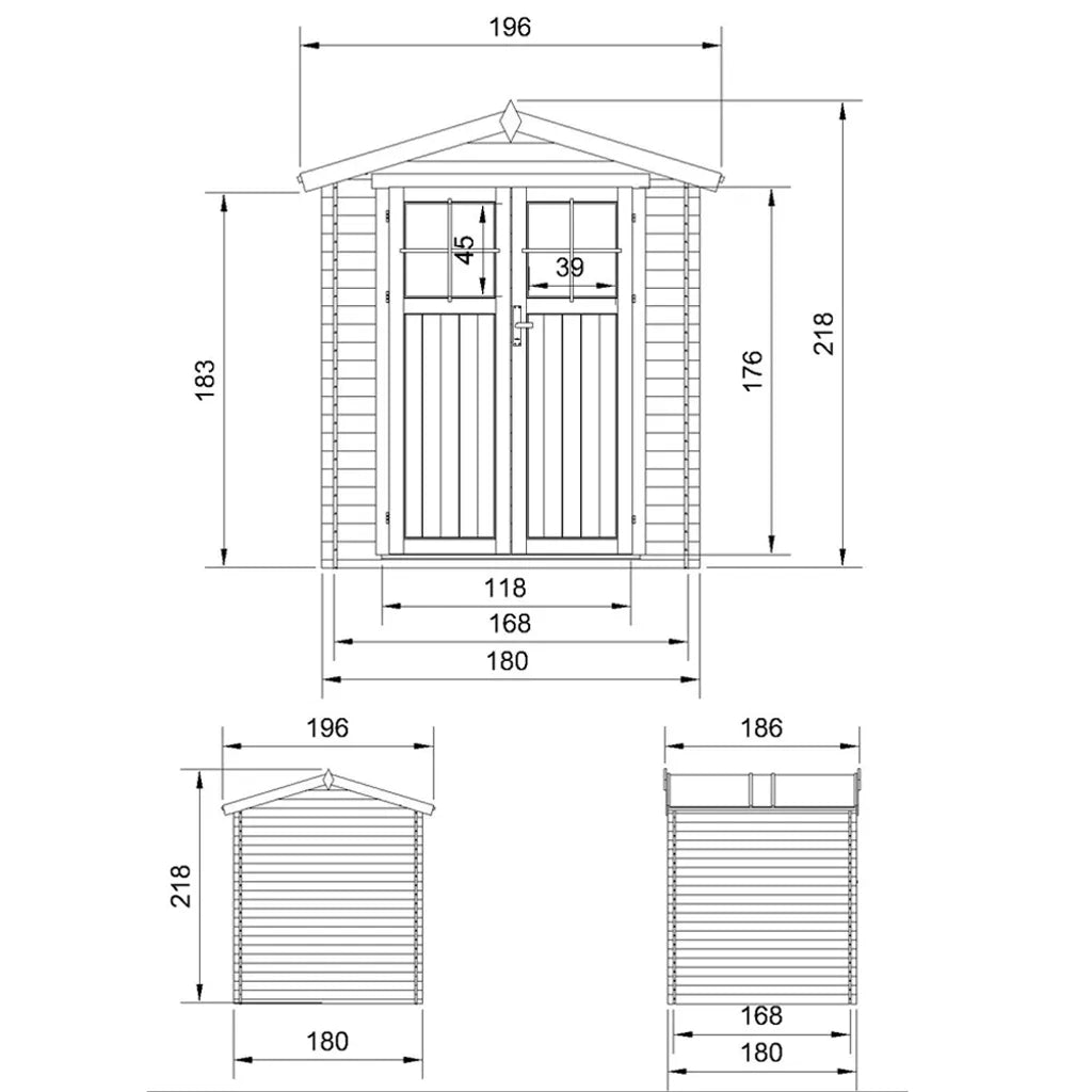 Casetta da Giardino in Legno CON PAVIMENTO TRATTATO - 2,82 m2 - TIMBELA M320F+M320G