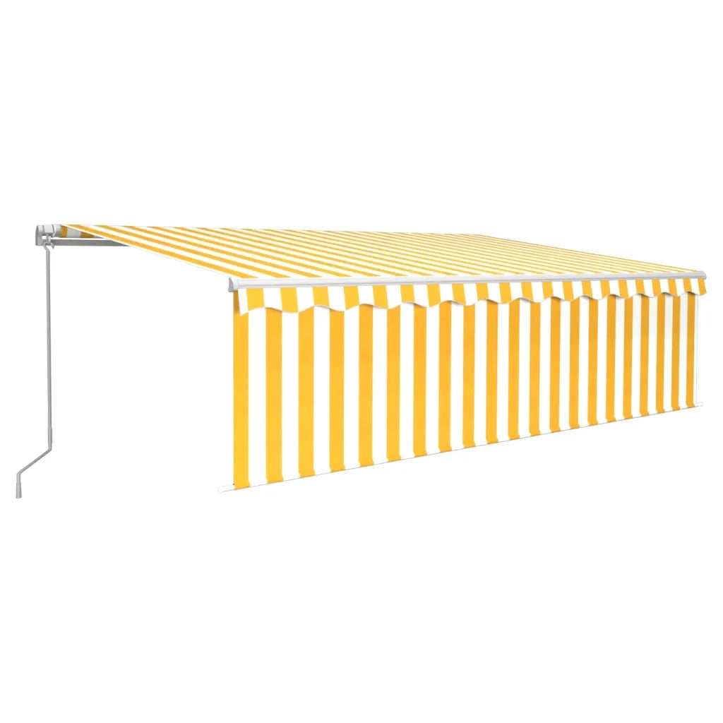 Tenda Retrattile Manuale con Parasole 5x3m Gialla Bianca cod mxl 56850