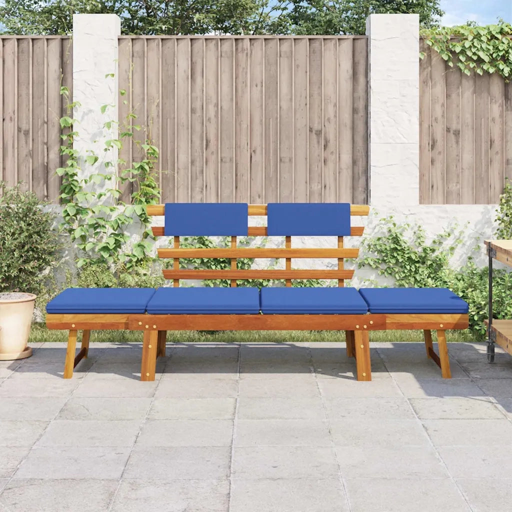 Panca da Giardino Cuscini 2-in-1 190 cm Legno Massello d'Acacia 312120