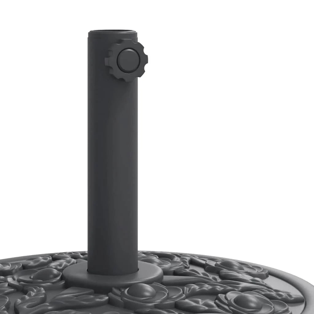 Base per ombrellone rotonda 45 x 31,5 cm stabile design floreale stile outdoor nero PE 02_0056642