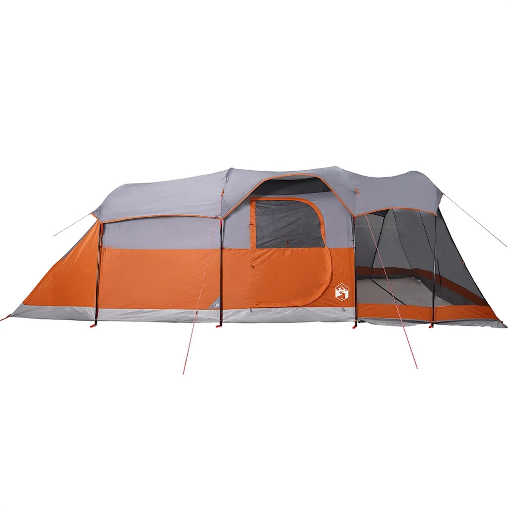 Tenda Familiare a Tunnel 8Persone Grigia Arancione Impermeabile 94787