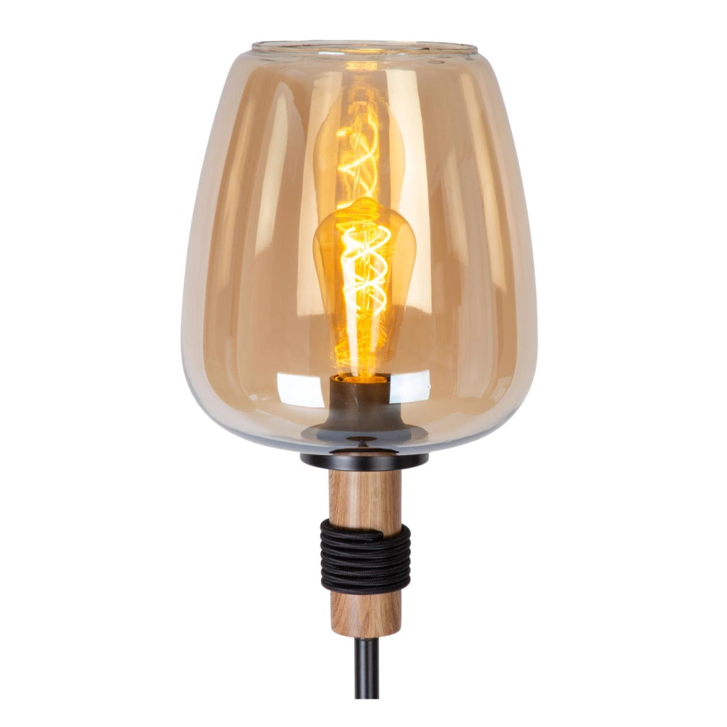 Lampada da terra ILONA ovale 1xE27 vetro ambra Lucide