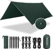 Telaio impermeabile 3 m x 4 m PU 3000 mm - Telaio con occhielli e 6 pinnacoli in alluminio - Ideale per camping e lettini esterni - Telaio per tenda con ombrello