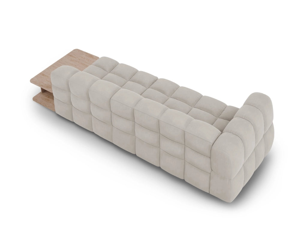 Cosmopolitan Design - Divano modulare destro "Sky" 4 posti in velluto beige chiaro 
