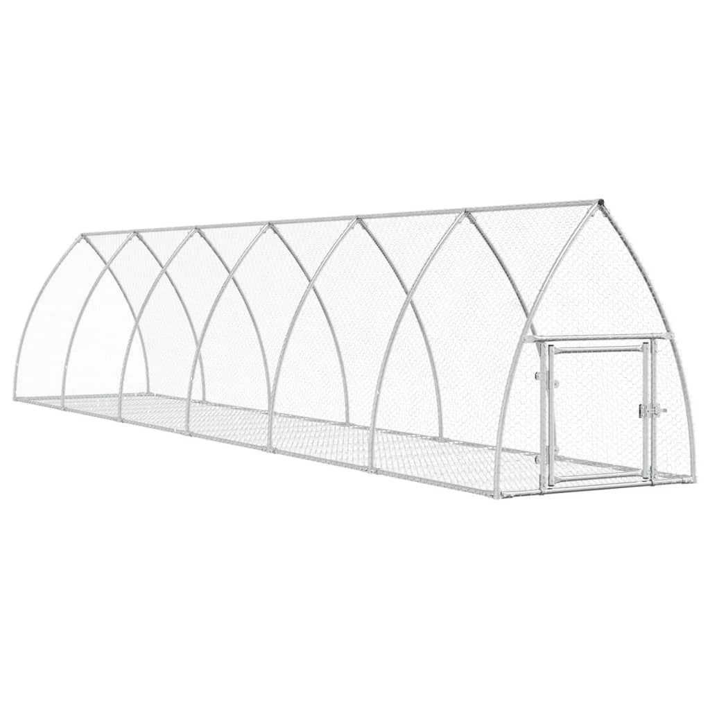Gabbia per conigli in argento 600 x 105 x 120 cm in acciaio zincato Argento 02_0041698