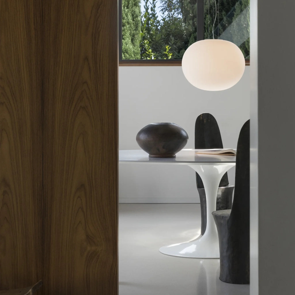 Lampada A Sospensione Cotton E27 Bianco Altezza Regolabile Ideal Lux