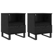 Comodino moderno con cassetto 40 x 35 x 50 cm resistente minimalista in legno composito nero 02_0058405