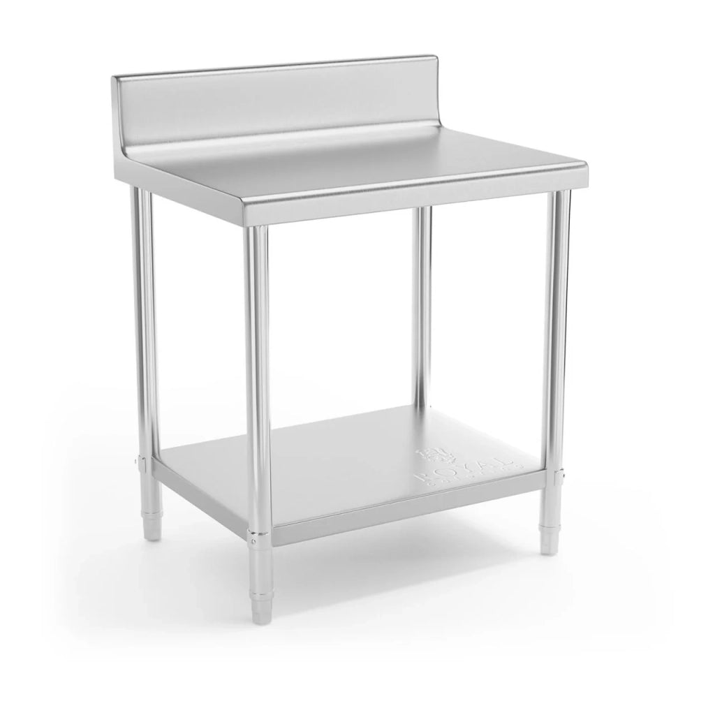 Tavolo da lavoro professionale in acciaio inox da cucina 80 x 60 cm con bordo rialzato portata 190 kg 14_0003663/2