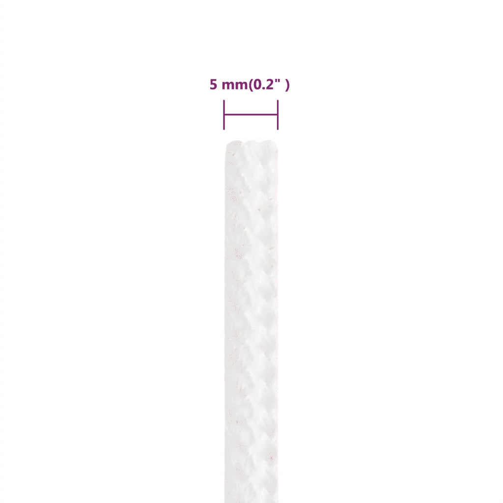 Corda | Fune per barca Completamente Bianca 5 mm 500 m in Polipropilene