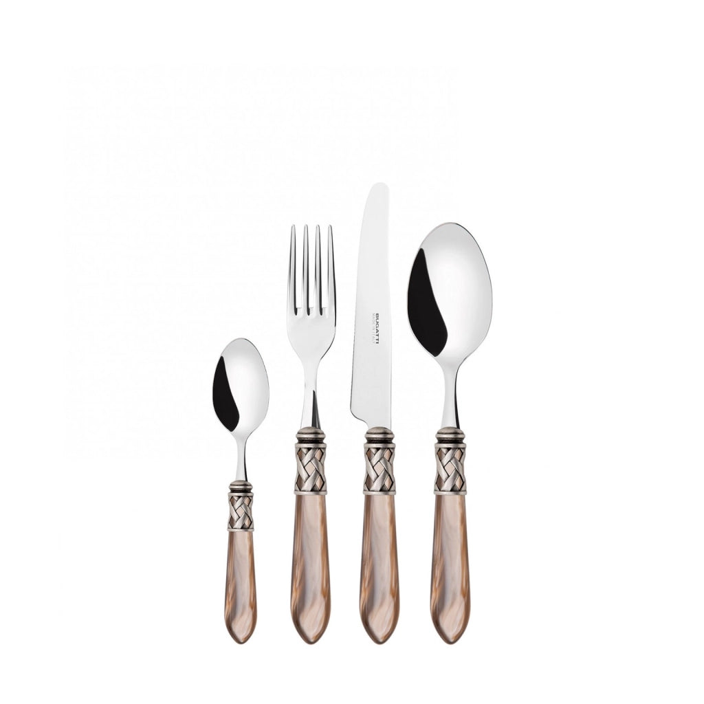 ALADDIN Ghiera Argento Anticato, Posate Set 24 Pz, Scatola