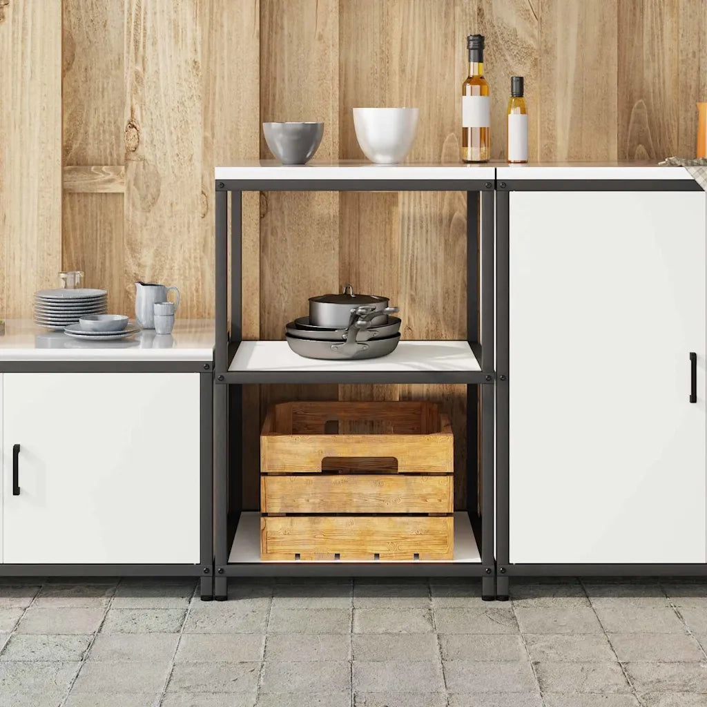 vidaXL Mensola per il deposito in cucina Bianco Acciaio