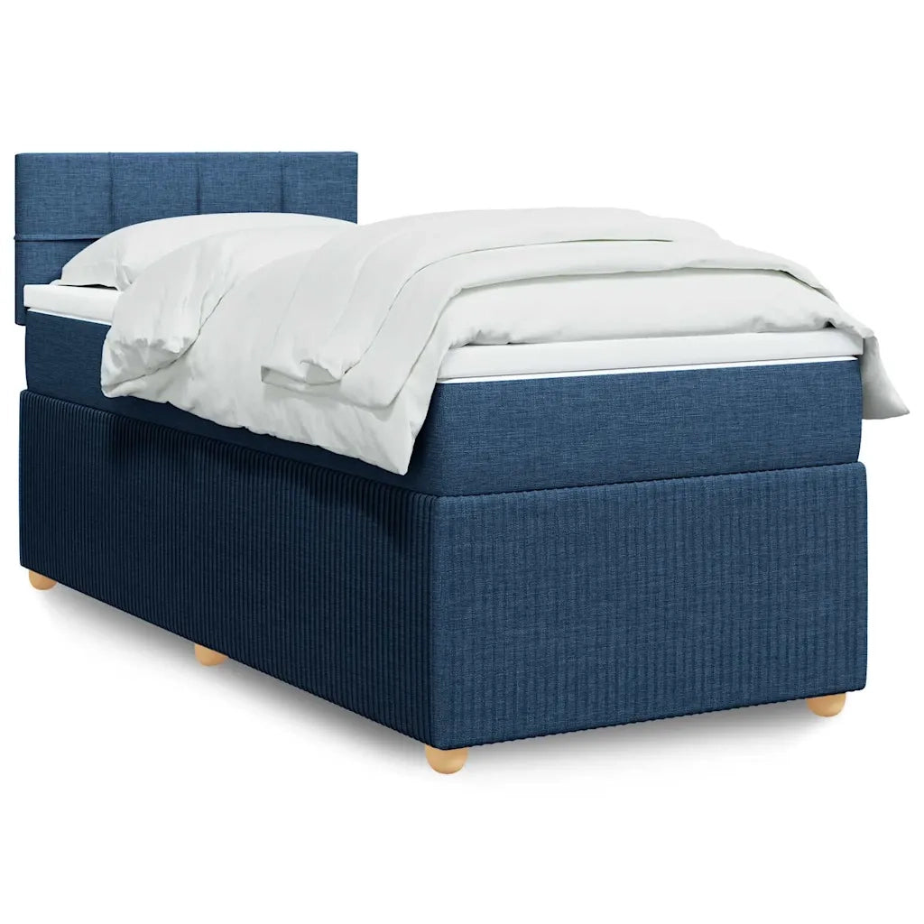 vidaXL Giroletto a Molle con Materasso Blu 80x200 cm inTessuto
