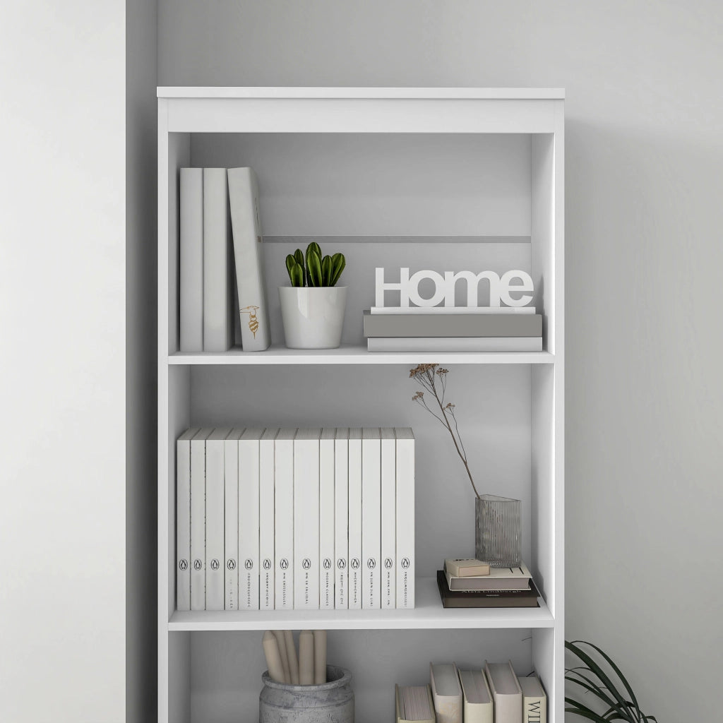 Libreria con 3 ripiani e 3 cassetti ¨C zephmum ¨C 60x35x180 cm in legno bianco