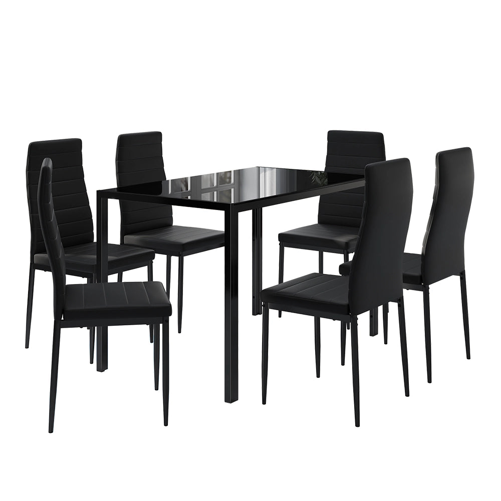 Vicco Set di tavoli da pranzo Nero 120 x 75 cm Set di 6