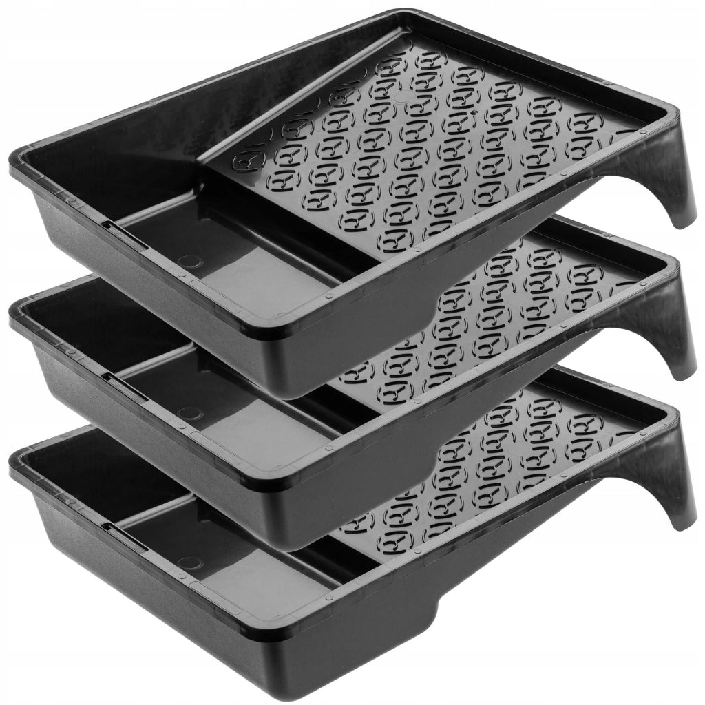 Vassoio grande per pittura KADAX 255x330 mm per set di rulli per pittura, nero, 3 pezzi