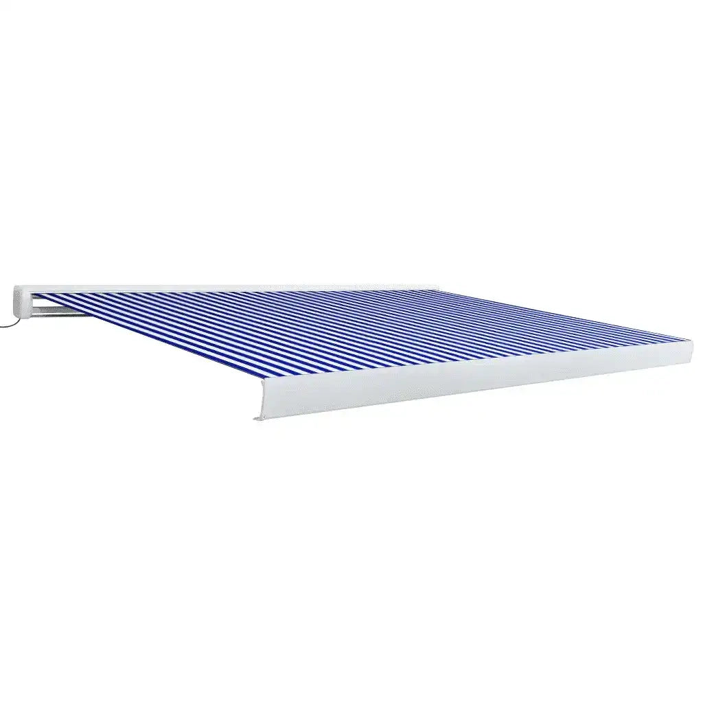 Tenda a Cassonetto Motorizzata 450x300 cm Blu e Bianco