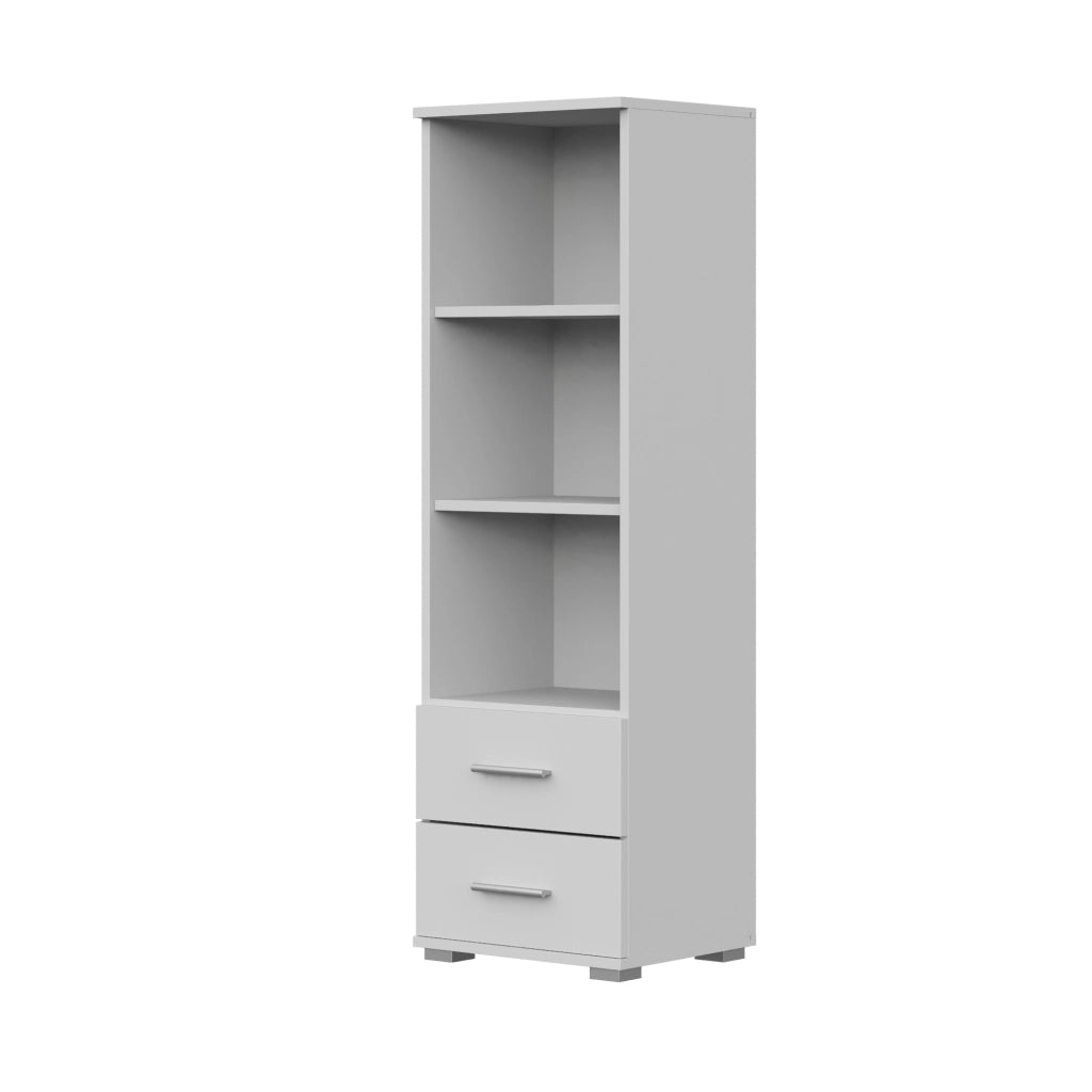Libreria FAUSKE - 2 Cassetti - Bianco - Larghezza 40 cm, Altezza 130 cm, Profondit? 34 cm
