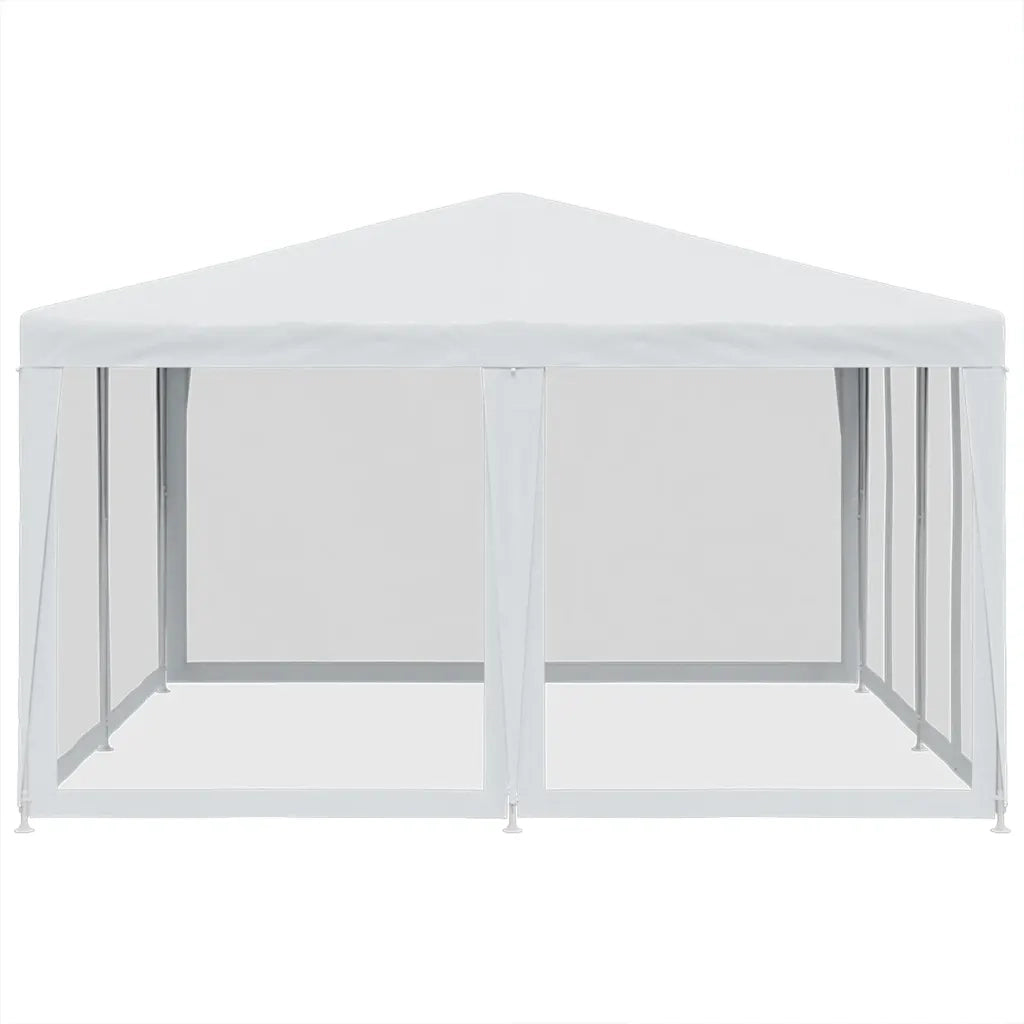 Tenda per Feste con 8 Pareti Laterali in Rete Bianco 4x4 m HDPE 4010061