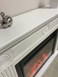 Camino Elettrico da Pavimento 80x95x27 cm Effetto Fiamma 1500W Bonita & Lorance Bianco/nero