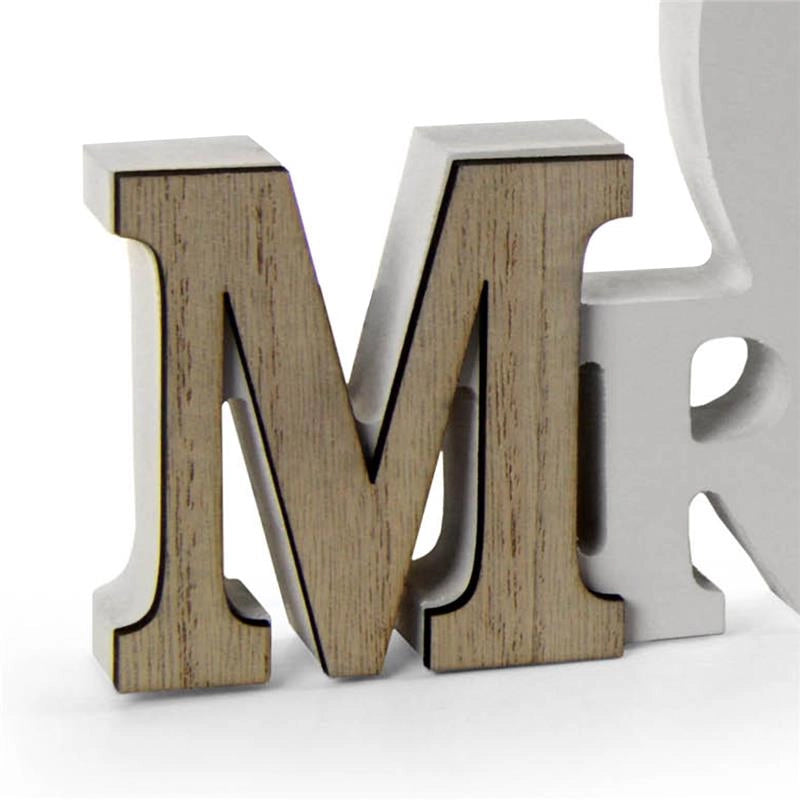 DECORAZIONE MR&MRS IN LEGNO DA PARETE O DA TAVOLO 29X2X11H CM