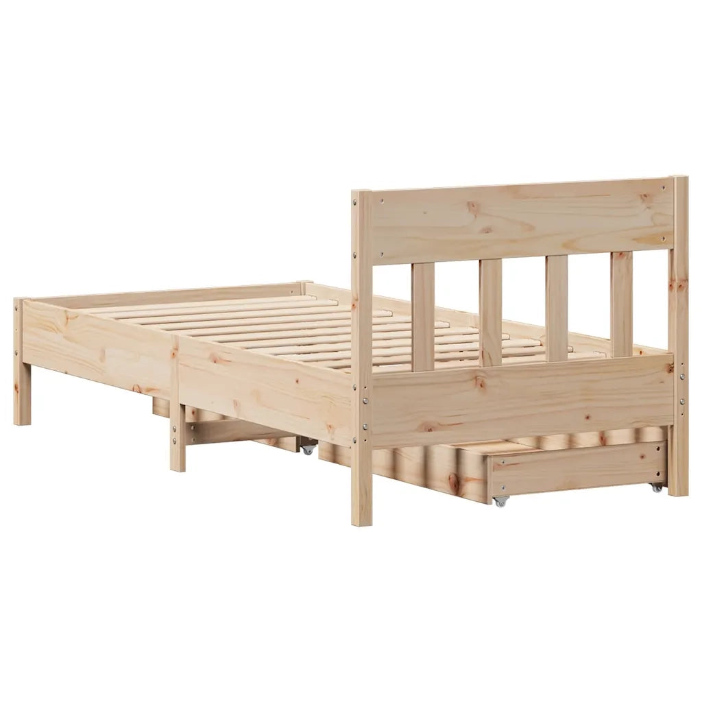 Letto senza Materasso 75x190 cm in Legno Massello Pino