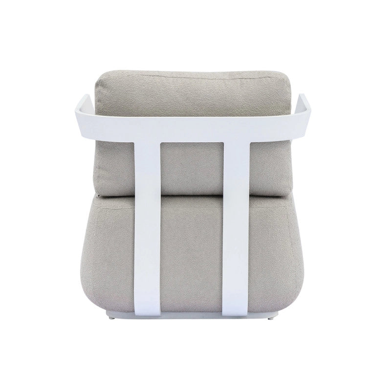 Salotto Monaco Alluminio Bianco Cuscini Alti Beige Moia
