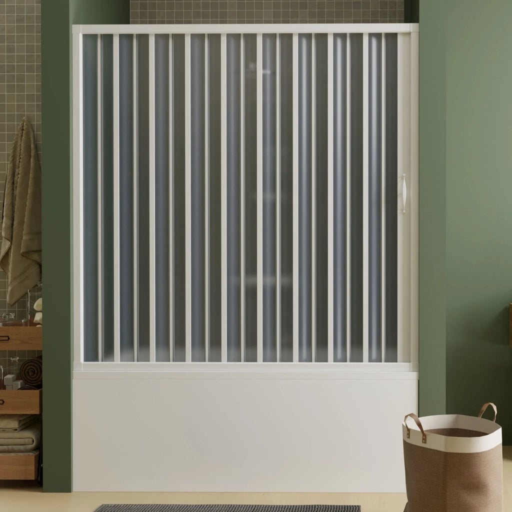 Porta doccia sopravasca in PVC a soffietto 150 cm H 150 mod. Ibisco con apertura laterale