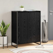 Mobile per scarpe con porta Rovere Nero 79 x 36 x 100 cm