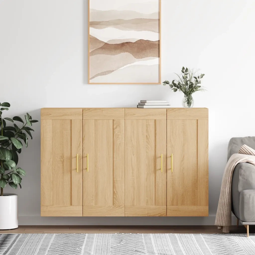 Armadietti a Parete 2 pz Rovere Sonoma in Legno Multistrato 3198004