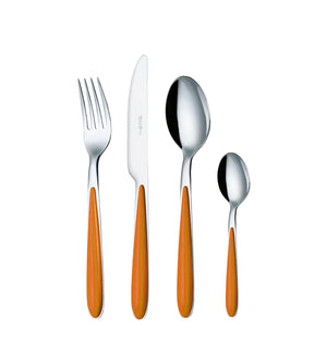 Servizio Set di Posate 24 Pezzi in Acciaio Eme Caribe Arancio 9